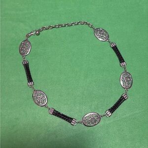 Silver and Black Chain Necklace